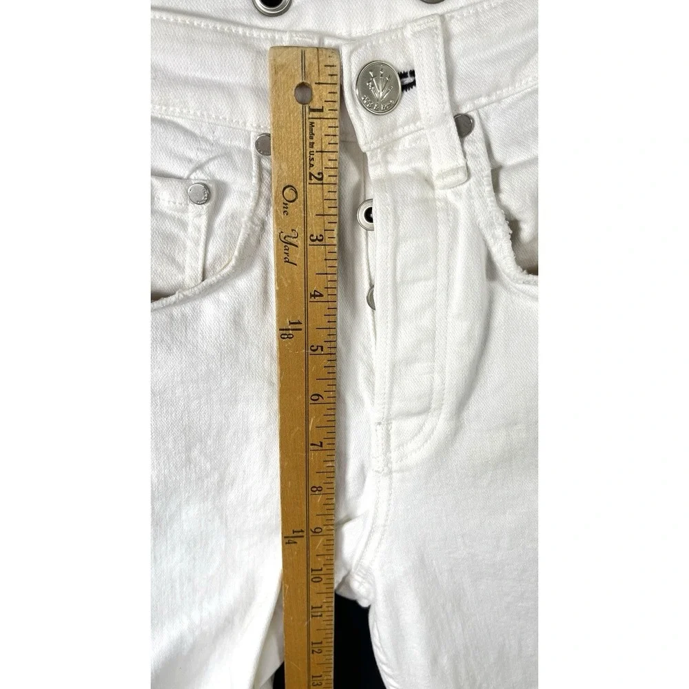 Rag & Bone Women Maya High-Rise Ankle Straight Jeans Size 23 Vintage White USA